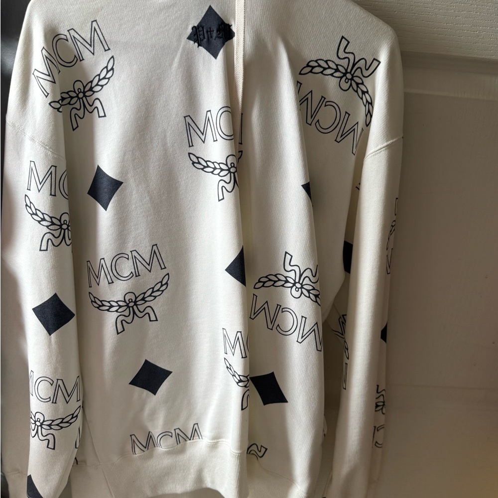 MCM Zip-Up Sweat Suit in White and Black